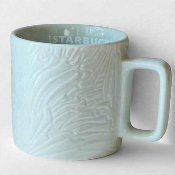Starbucks 2022 Mint Green Anniverysary Siren Mermaid Tail 14 oz Ceramic Mug - Picture 5 of 9